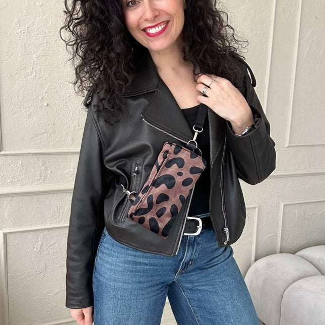 Garbanota Velour Phone Bag in Classic Leopard – product image 2 of 5