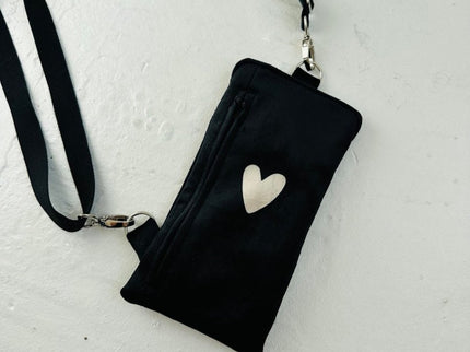 Garbanota Velour Phone Bag in Heart Black – product image 1 of 4