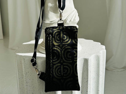 Garbanota Velour Phone Bag in Khaki Pattern – product image 1 of 4