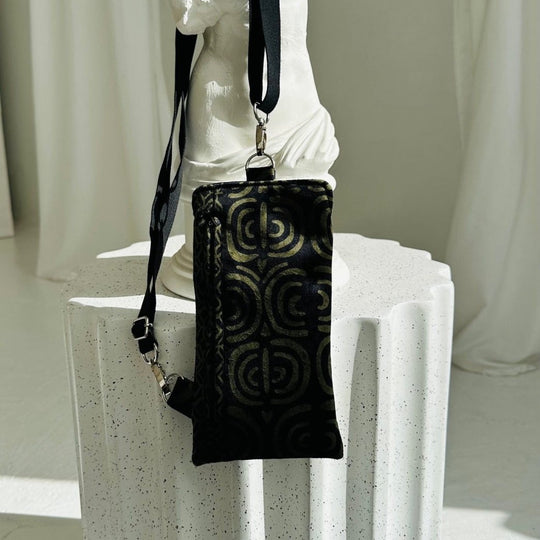 Garbanota Velour Phone Bag in Khaki Pattern – product image 1 of 4