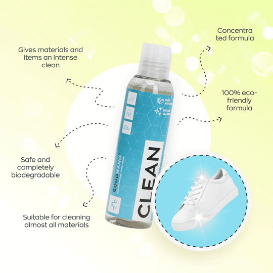 GoGoNano Clean shoe and textile cleaner gel features