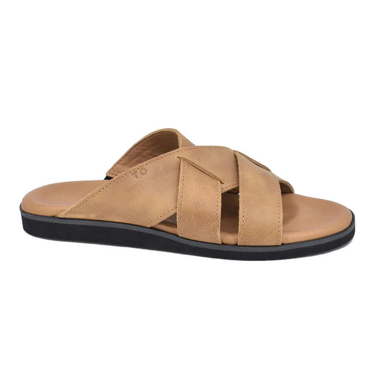 TOKU Helsinki brown leather sandals for him, view 2