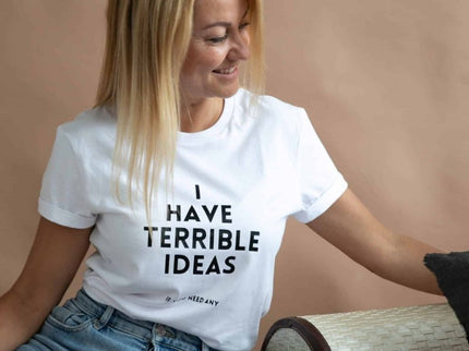 I Have Terrible Ideas – Oversized Organic Cotton T-Shirt by Black Giraffe - Daily Nomad