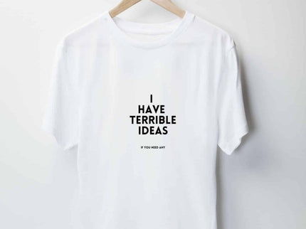 I Have Terrible Ideas – Oversized Organic Cotton T-Shirt by Black Giraffe - Daily Nomad
