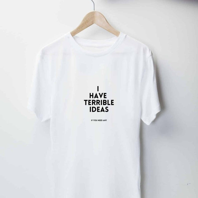 I Have Terrible Ideas – Oversized Organic Cotton T-Shirt by Black Giraffe - Daily Nomad