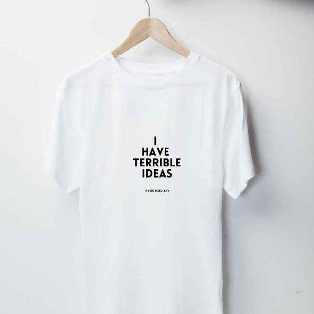I Have Terrible Ideas – Oversized Organic Cotton T-Shirt by Black Giraffe - Daily Nomad