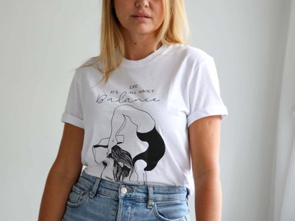 It’s All About Balance – Oversized Organic Cotton T-Shirt by Black Giraffe - Daily Nomad