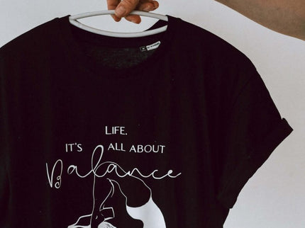 It’s All About Balance – Oversized Organic Cotton T-Shirt by Black Giraffe - Daily Nomad