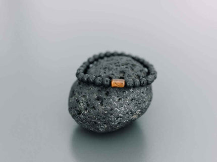 Lava Bracelet with 6mm Tiger Eye for Men - Daily Nomad