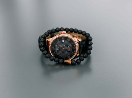 Lava Bracelet with 6mm Tiger Eye for Men - Daily Nomad