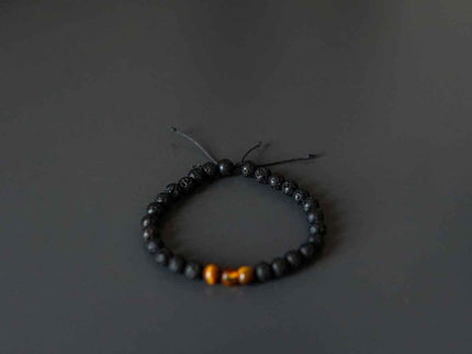 Lava Stone Bracelet with Amber and Tiger Eye - Daily Nomad