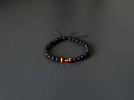 Lava Stone Bracelet with Amber and Tiger Eye - Daily Nomad