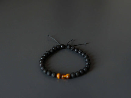 Lava Stone Bracelet with Amber and Tiger Eye - Daily Nomad