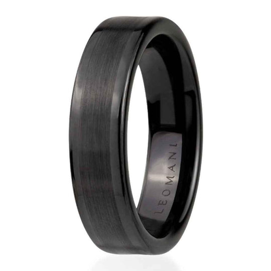 Leomani Leiw slim black ceramic ring product view
