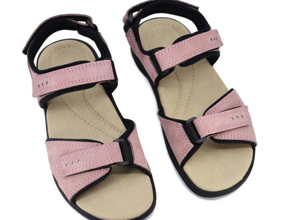 Liiva women's pink leather sandals, sporty design for comfort and activewear, handcrafted in Estonia.
