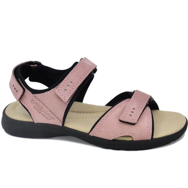 Liiva Women's Leather Sandals in Pink, lightweight and sporty design for daily comfort.