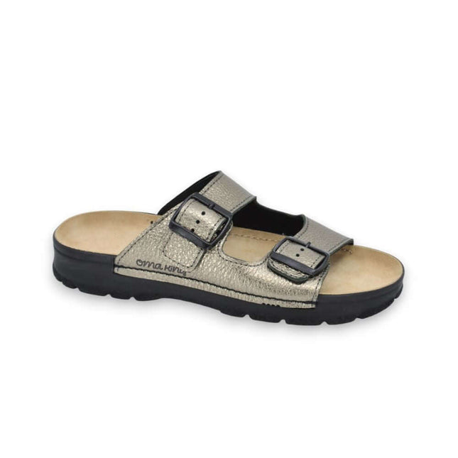 Meeliku Women’s Leather Sandals – Metallic - Daily Nomad