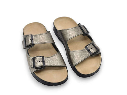 Meeliku Women’s Leather Sandals – Metallic - Daily Nomad