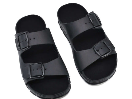 Meeliku – Women’s Leather Sandals with Adjustable Buckles - Black - Daily Nomad