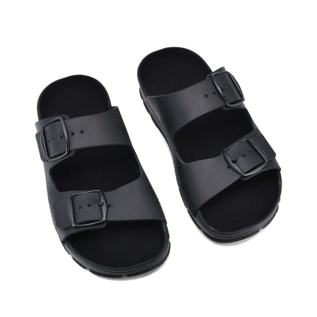 Meeliku – Women’s Leather Sandals with Adjustable Buckles - Black - Daily Nomad