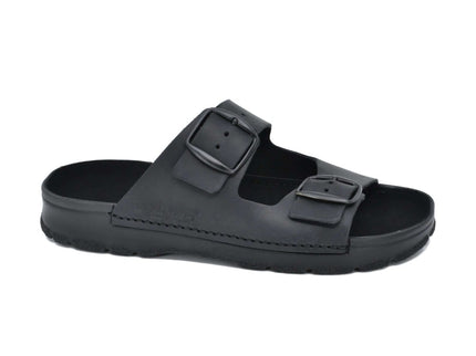 Meeliku – Women’s Leather Sandals with Adjustable Buckles - Black - Daily Nomad