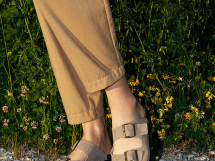 Meeliku – Women’s Leather Sandals with Adjustable Buckles - Grey - Daily Nomad