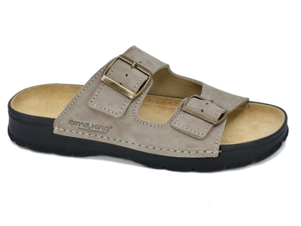 Meeliku – Women’s Leather Sandals with Adjustable Buckles - Grey - Daily Nomad