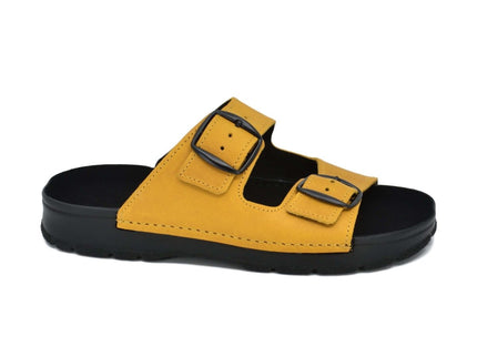 Meeliku – Women’s Leather Sandals with Adjustable Buckles - Ocre - Daily Nomad