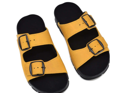 Meeliku – Women’s Leather Sandals with Adjustable Buckles - Ocre - Daily Nomad