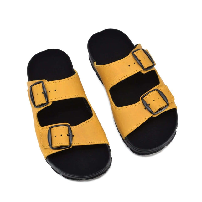 Meeliku – Women’s Leather Sandals with Adjustable Buckles - Ocre - Daily Nomad