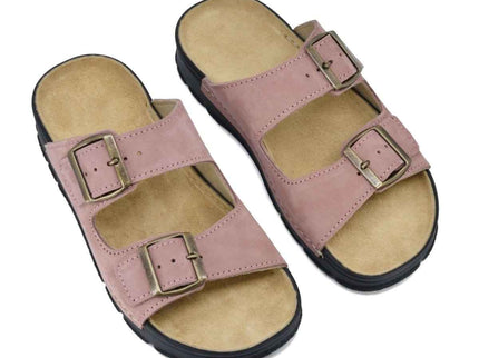 Meeliku – Women’s Leather Sandals with Adjustable Buckles - Pink - Daily Nomad