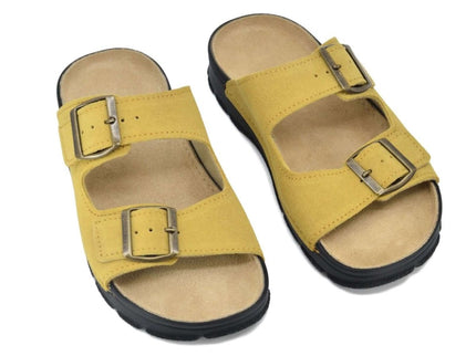 Meeliku Women’s Leather Sandals – Yellow with Adjustable Buckles - Daily Nomad