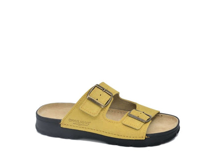 Meeliku Women’s Leather Sandals – Yellow with Adjustable Buckles - Daily Nomad