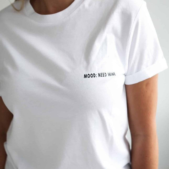 Mood: Need Wine – Oversized Organic Cotton T-Shirt by Black Giraffe - Daily Nomad