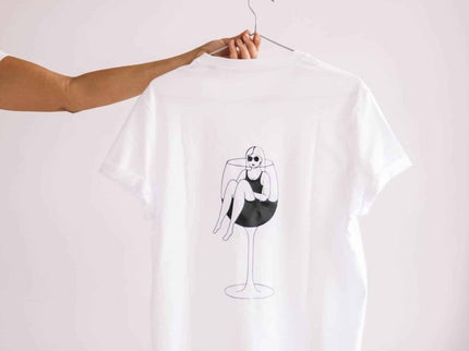 Mood: Need Wine – Oversized Organic Cotton T-Shirt by Black Giraffe - Daily Nomad