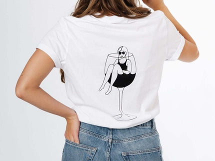 Mood: Need Wine – Oversized Organic Cotton T-Shirt by Black Giraffe - Daily Nomad