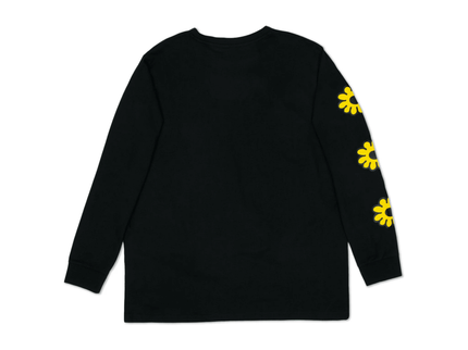 Moomintroll's Flower Longsleeve Shirt With Cuffrib Unisex - Black - Daily Nomad