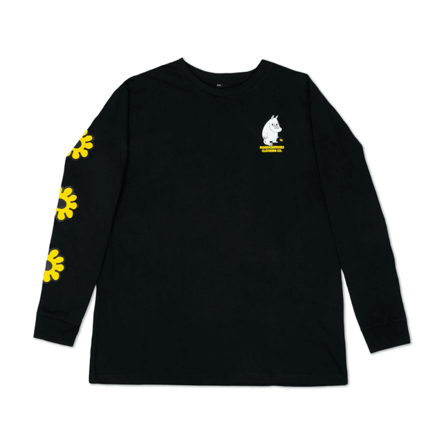 Moomintroll's Flower Longsleeve Shirt With Cuffrib Unisex - Black - Daily Nomad