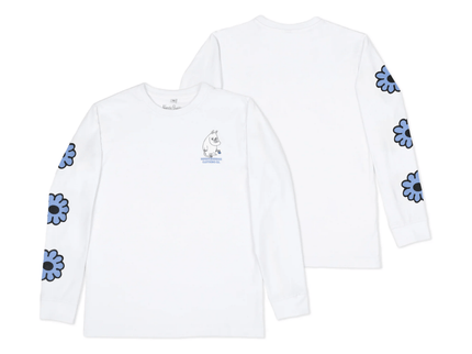 Moomintroll's Flower Longsleeve Shirt With Cuffrib Unisex - White - Daily Nomad