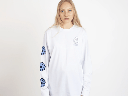 Moomintroll's Flower Longsleeve Shirt With Cuffrib Unisex - White - Daily Nomad
