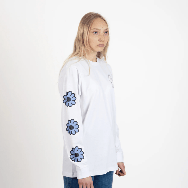 Moomintroll's Flower Longsleeve Shirt With Cuffrib Unisex - White - Daily Nomad