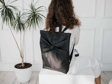 MUNI Black Bow Large Waterproof Backpack | 13″ Laptop Bag Handmade in Lithuania - Daily Nomad