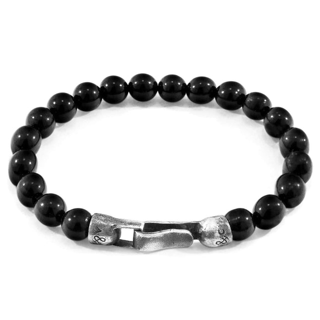 Nachi Silver and Stone Beaded Bracelet – Black Onyx - Daily Nomad