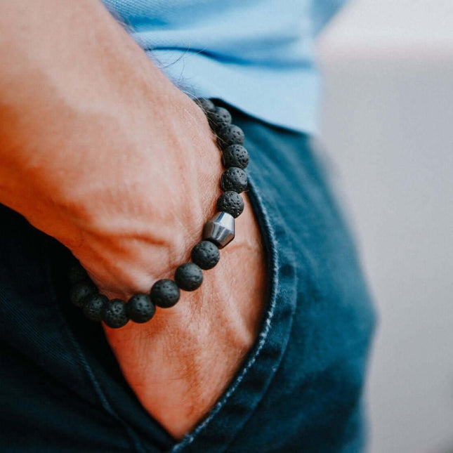 Obsidian Lava Stone Bracelet - Daily Nomad
