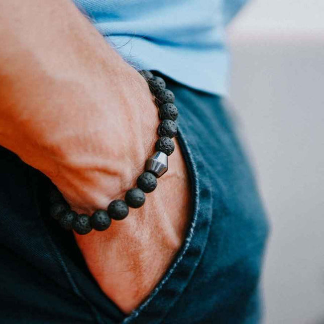 Obsidian Lava Stone Bracelet - Daily Nomad