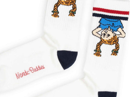 Official Pippi Longstocking Socks – White Classic Cotton Edition - Daily Nomad
