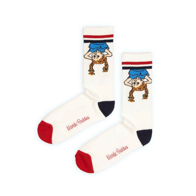 Official Pippi Longstocking Socks – White Classic Cotton Edition - Daily Nomad