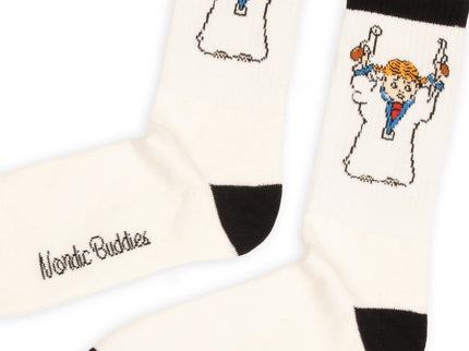 Official Pippi Longstocking Socks – White Classic Rebel Edition - Daily Nomad