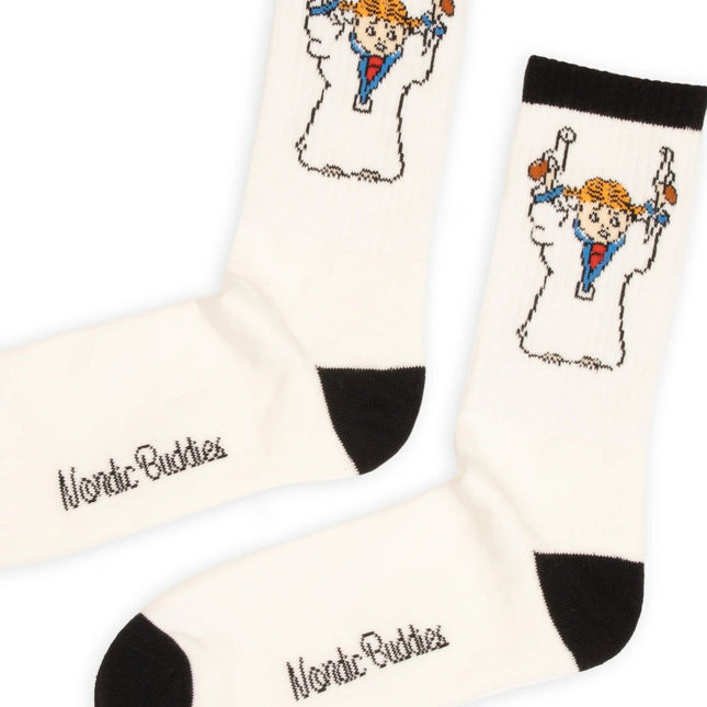 Official Pippi Longstocking Socks – White Classic Rebel Edition - Daily Nomad