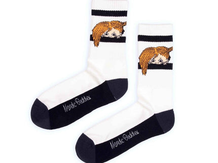 Official Pippi Longstocking Socks – White Unisex Cotton Blend - Daily Nomad